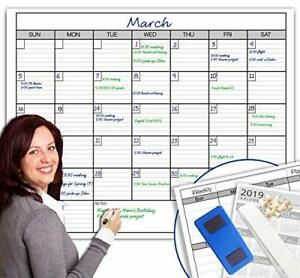 Dry Erase Monthly Large White Board Wall Calendar, 38&#034; x 50&#034;, Jumbo Laminated