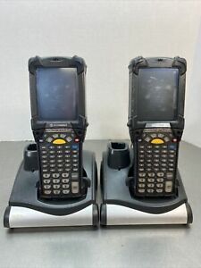 (2)Motorola MC9090-GK0HJEFA6WR Barcode Scanner CRD9000-1000 Charging Cradle  MBP