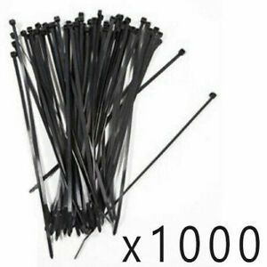 1000 PCS Heavy Duty 8 Inch, Premium Black Nylon Cable Zip Ties Cable Organizer