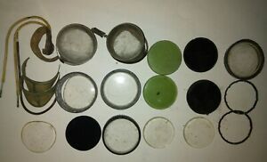 Vintage Lot of Welders Goggle Round Lens Clear Green Tempered 2&#034; Safety Glasses