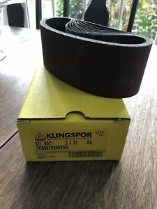NEW In Box (10) X Klingspor 3&#034; x 21&#034; P80 grit Sanding Belts Made In Germany