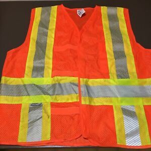 SPOTLITE AIREX ORANGE Silver REFLECTIVE Mesh Vest Class 2 Level 2 Size Large