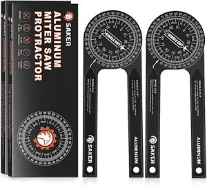 Saker Miter Saw Protractor|7-Inch Aluminum Protractor Angle Finder Featuring Pre