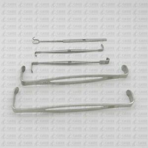 Surgical Retractors Set 5 Pieces Ragnell Senn Muller Fomon US Army Instruments