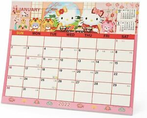 OfficialSanrio Hello Kitty Desk top Sheet Calendar 2022 Japan kawaii cute