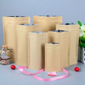 Kraft Paper Stand Up Pouches Aluminum Foil Food Packaging Bags