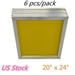 6 pcs/pack-20&#034; x 24&#034;Aluminum Screen Printing Screens With 230 Yellow Mesh Count
