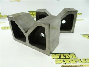 PAIR OF CAST IRON V BLOCKS 3-1/4&#034; V WIDTHS 2-1/2&#034; X 3-1/2&#034; X 6&#034;