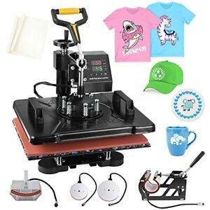 Pro 5 in 1 Heat Press Machine 12x15 inch 360 Degree Swing Away Digital