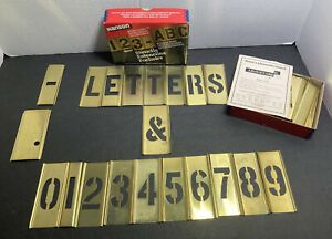 Antique Reese’s Interlocking Reusable Brass Stencil 92 PCS  Kit  Numbers/Letters