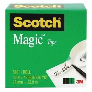 SCOTCH 810341296 Magic Tape,3/4 x 1296in,Writable Surface
