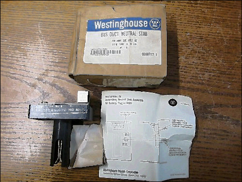 7.25 5 for sale, New nos westinghouse 505c291g02 bus duct neutral stab 110 amp 300 volts a/c