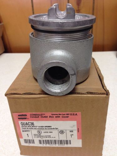 Crouse hinds guac36 conduit outlet box with 3&#034; cover opening 1&#034; hub for sale