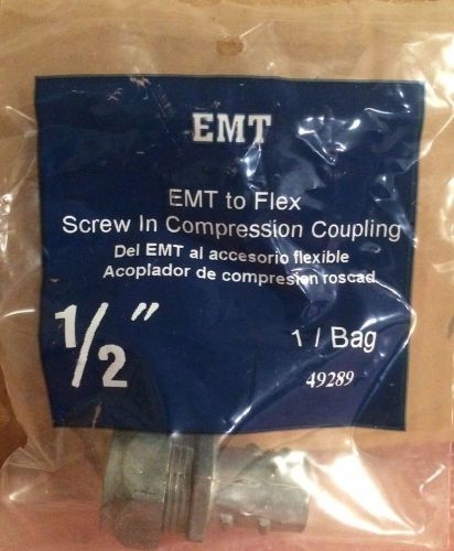 6 sterling electric 1/2 inch emt to flex screw-in compression couplings - 49289 for sale