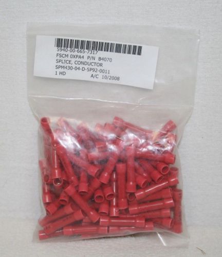 100 pc  22 - 16 gage  butt - splice - crimp - connectors - red - new for sale