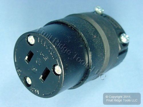 Leviton Polarized Rubber Connector Plug NEMA 1-15 1-15R 15A 125V 115CR Bagged
