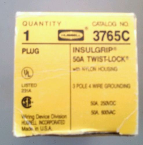New hubbell 50 amp 3 pole 4 wire 600 vac twist lock hbl3765c for sale