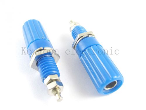 1pcs binding post speaker cable amplifier 4mm blue banana plug jack connector for sale