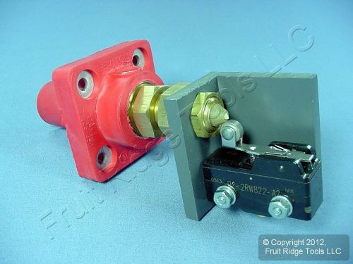 New leviton red cam-type plug panel receptacle microswitch ect 16 series 16rsw-r for sale
