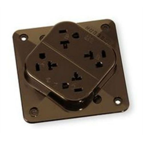 Hubbell hbl420 4-plex receptacle brown 5-20r 20a 125v . new for sale