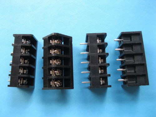 50 pcs Black 5 pin 6.35mm Screw Terminal Block Connector Barrier Type DC29B