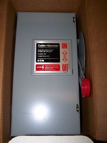 Cutler hammer dh261ugk heavy duty safety switch 30 amp 600v 2 pole nema 1 new for sale