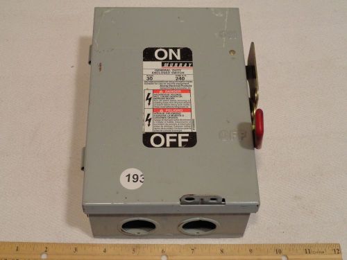 Murray General Duty Enclosed Safety Switch 30 Amps 240VAC GHN321N Nema Type 1