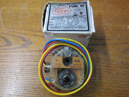 New nos fireye psml-6f air gas pressure switch 1-6i n wc 0,2-1,5 kpas for sale