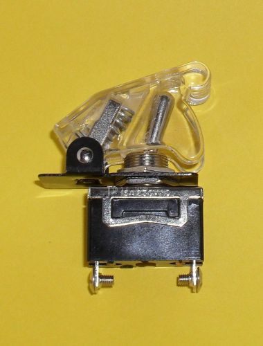 1 SPST On/Off Full Size Toggle Switch with CLEAR Safety Cover