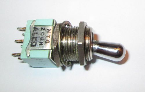ALCO SWITCH DPDT ON - ON MINIATURE TOGGLE SWITCH &#034;FAT&#034;  BAT MTG-206N REFURBISHED