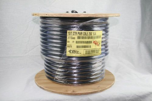 10/3 Coleman Cable STR Copper Power 250&#039; Black 600V MADE IN USA Electrician
