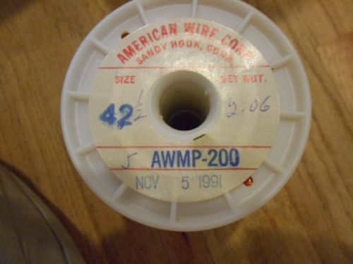 Awg 42-1/2 copper magnet wire / weight 2.06 lbs.  full spool  awmp--200 for sale