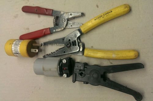 ELECTRICIANS  LOT OF TOOLS KLEIN CUTTERS EXTENSION CORD ENDS ECT