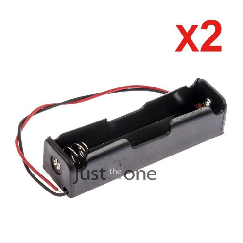2pcs 1 x 18650 Plastic Battery Storage Case Box Holder for 150 mm Wire Leads MBS