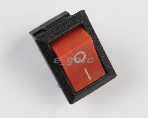 10pcs red rocker switch kcd1-101 250v 6a boatlike switch 2pin good for sale