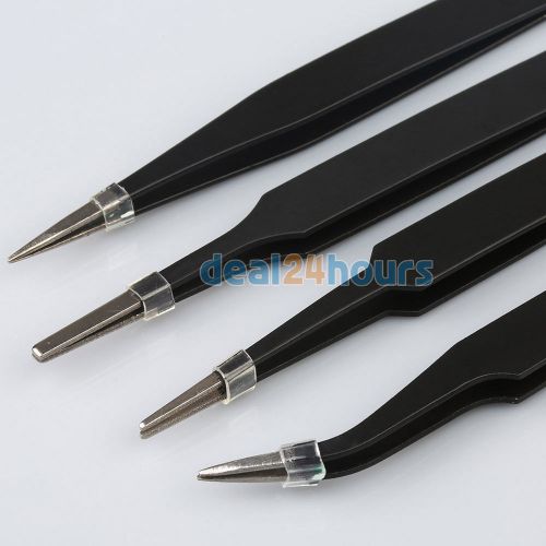 4pcs safe anti-static tweezers maintenance tools esd new for sale