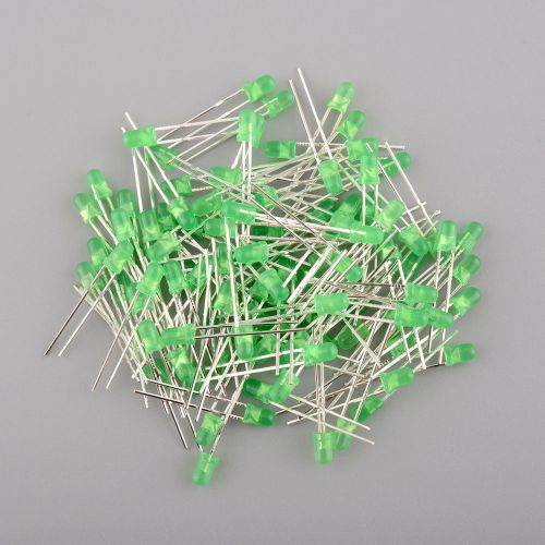 100pcs led round top 3mm green diffused green bright lamp emitting diode for sale