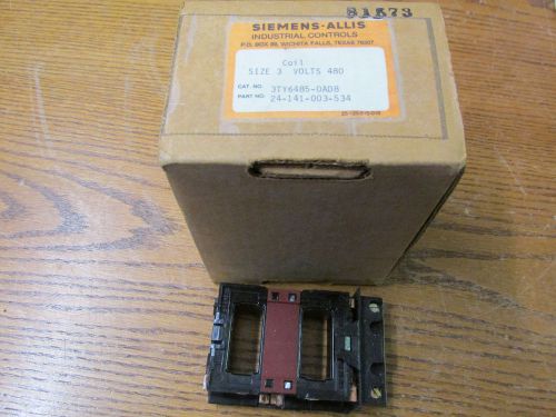 NEW NOS Siemens 3TY6485-0AD8 Coil Size 3 480 Volts 24-141-003-534