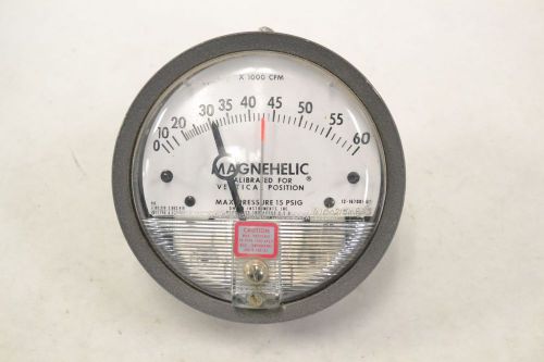 Dwyer 12-167001-01 magnehelic 0-60cfm x1000 pressure 4in 1/4in npt gauge b303996 for sale