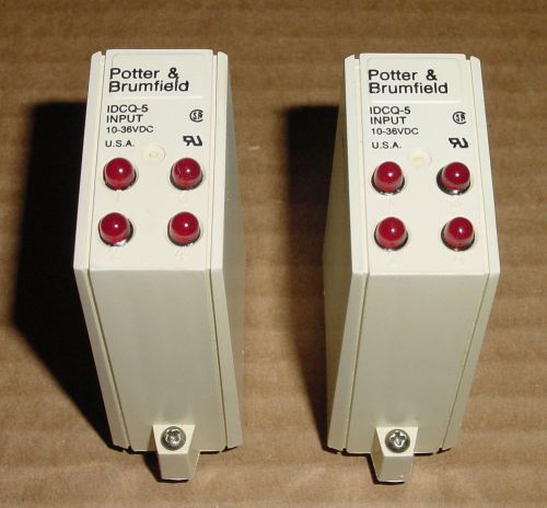 NEW Lot of 2 Potter &amp; Brumfield IDCQ-5 Input Four Channel Relay Modules 10-36VDC