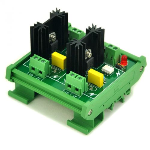 Din rail mount 2 channel 6 amp ssr module board, in 4~32vdc, out 100~240vac. for sale