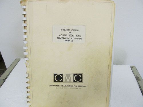COMPUTER MEASUREMENTS 600 Series w/Opt. 1b Electronic Counters Operation Manual