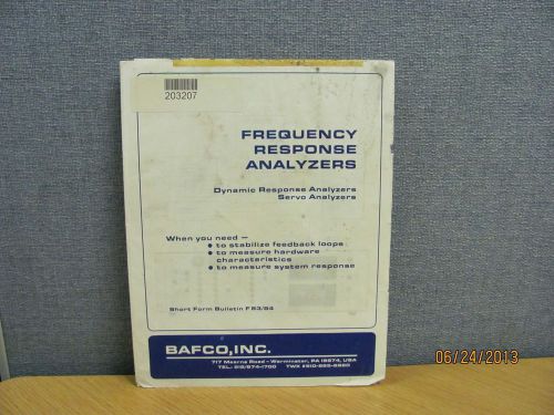 BAFCO Frequency Response Analyzers - Short Form Bulletin F83/84 - product #17151