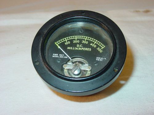 Vintage a &amp; m 265-061 dc milliamp amp meter gauge panel volt ohm for sale