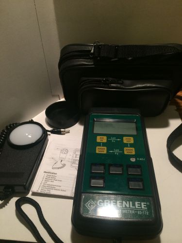Greenlee digital light meter 93-172 case , booklet, unit &amp; probe all beautiful for sale