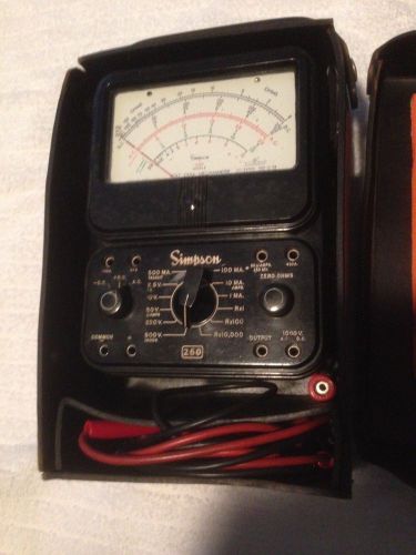 Simpson 260  Series 6M Multimeter With Case book leads works nice!!