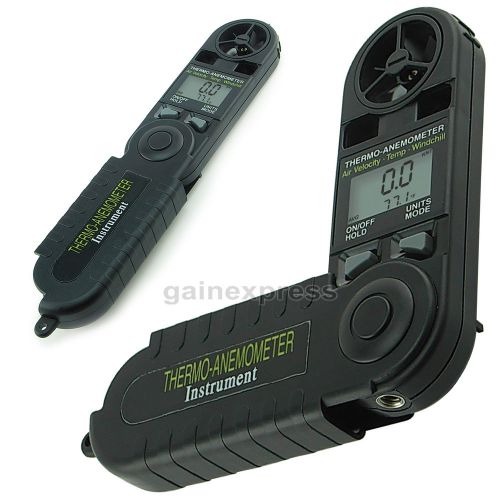 Digital 3-in-1 pocket thermo anemometer temperature °f/°c windchill air velocity for sale
