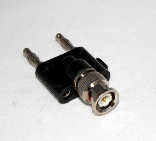 BNC Male jack to two dual Banana male plug connector adapter (US Stock)