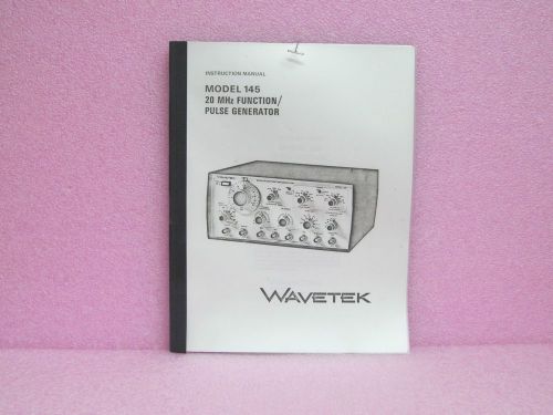 Wavetek manual 145 20 mhz function/pulse generator instruction manual  (4/77) for sale