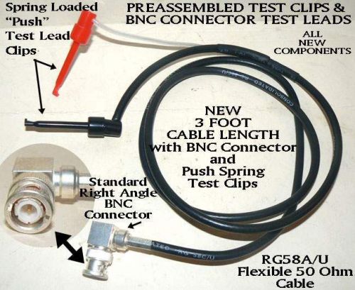 Signal generator vtvm test cable bnc connector  w/push test clips b&amp;k heathkit for sale